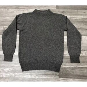 Danielle Martin Pullover Sweater Women's M Gray Knit Ribbed Mock Neck Cashmere
